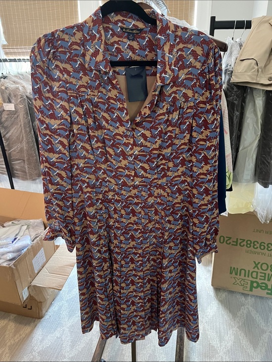 Brooks Brothers Dresses & Skirts - Brooks Brothers Rust Multi Printed Long-Sleeve Shirt Dress
